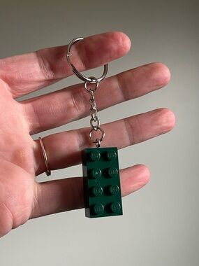 LEGO Dark Green 2x3 Brick Keychain Handmade